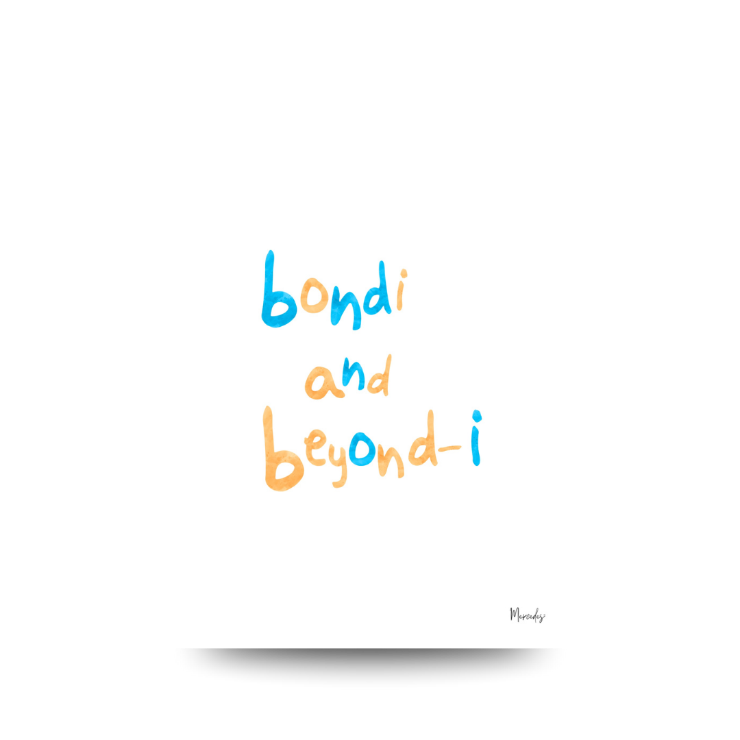 A3 Bondi Sydney Typography Poster