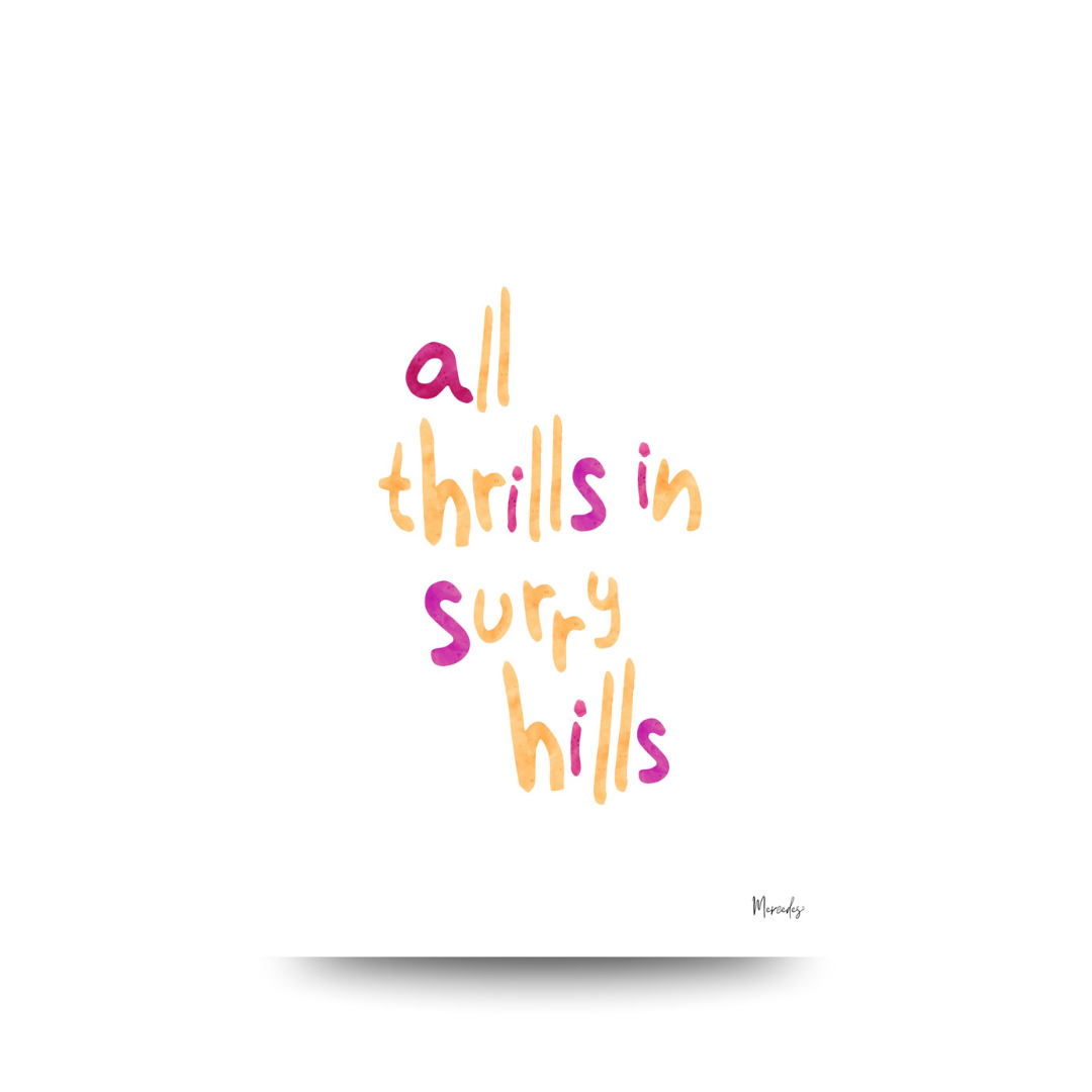 A3 Surry Hills Sydney Typography Poster