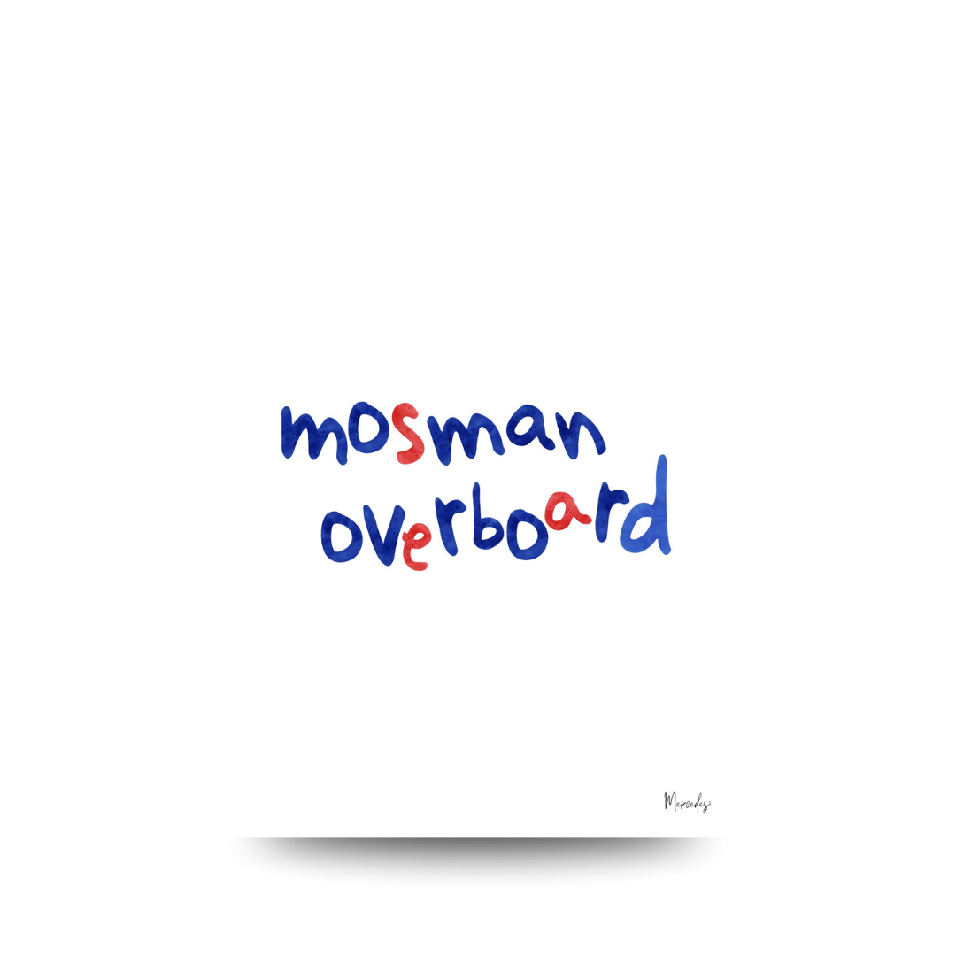 A3 Mosman Sydney Typography Poster