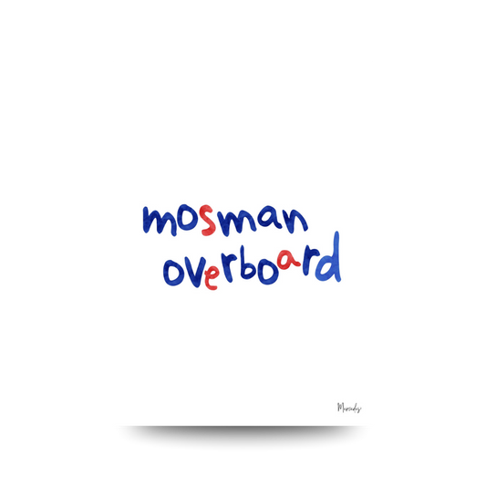 A3 Mosman Sydney Typography Poster