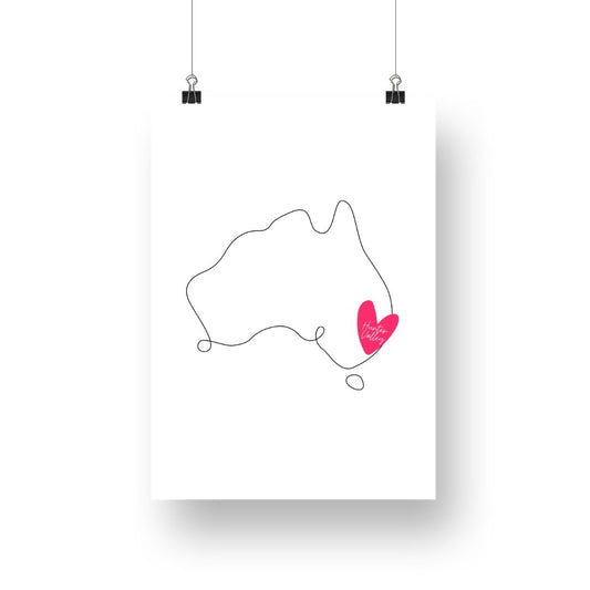 A3 Hunter Valley 'Map' Poster